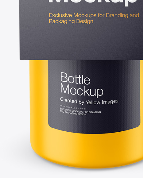 Matte Bottle w/ Glossy Label Mockup