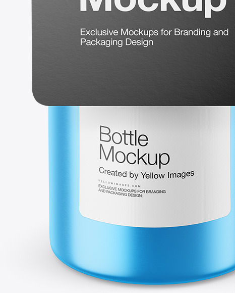 Metallic Bottle with Glossy Label Mockup