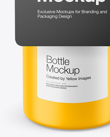 Matte Bottle with Paper Label Mockup