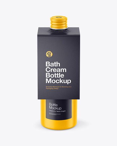 Matte Bottle with Paper Label Mockup