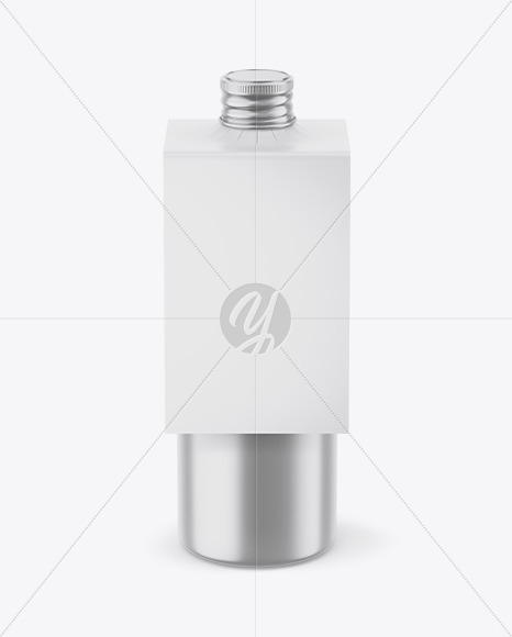 Metallic Bottle with Paper Label Mockup Metallic Bottle with Paper Label Mockup