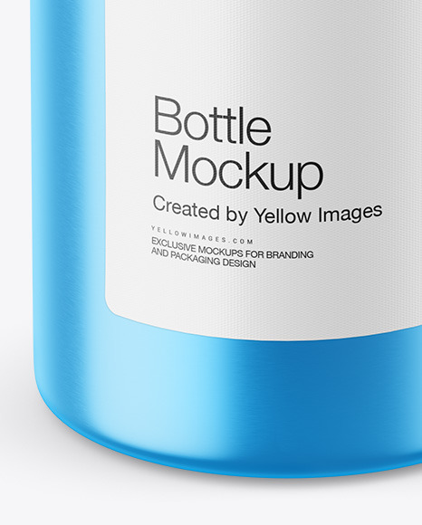 Metallic Bottle with Paper Label Mockup Metallic Bottle with Paper Label Mockup