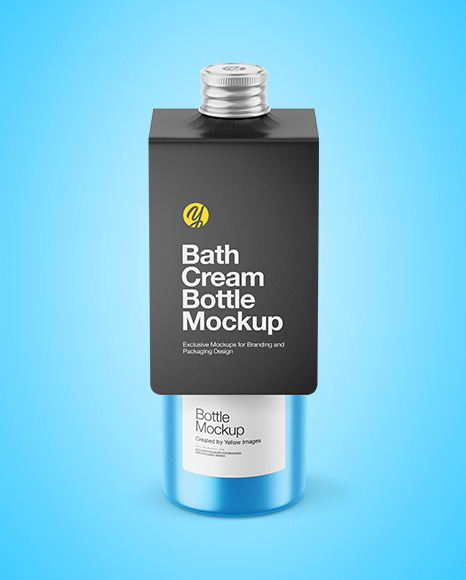 Metallic Bottle with Paper Label Mockup Metallic Bottle with Paper Label Mockup