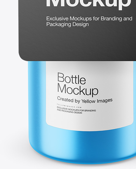 Metallic Bottle with Paper Label Mockup Metallic Bottle with Paper Label Mockup