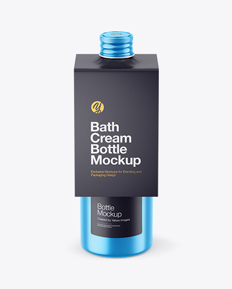 Metallic Bottle with Paper Label Mockup Metallic Bottle with Paper Label Mockup