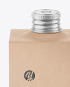 Glossy Bottle with Kraft Label Mockup