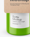 Glossy Bottle with Kraft Label Mockup