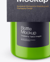 Glossy Bottle with Kraft Label Mockup