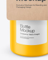 Matte Bottle with Kraft Label Mockup