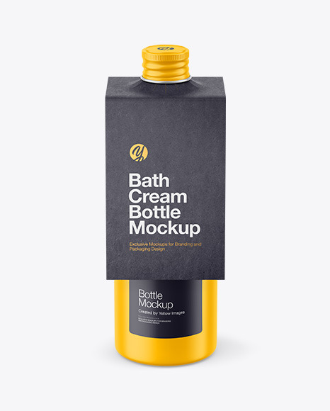 Matte Bottle with Kraft Label Mockup