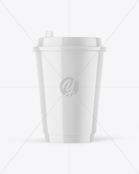 Glossy Paper Coffee Cup Mockup