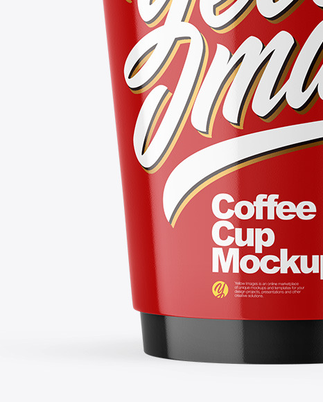 Glossy Paper Coffee Cup Mockup