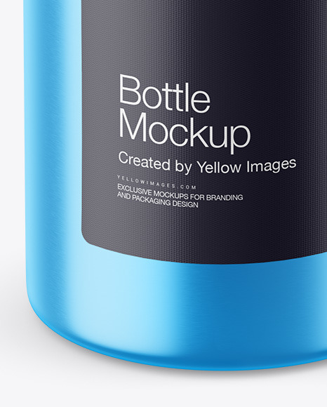 Metallic Bottle with Kraft Label Mockup