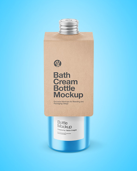 Metallic Bottle with Kraft Label Mockup