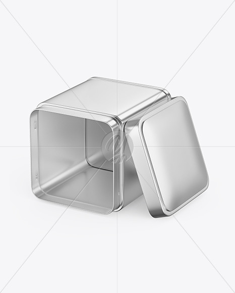 Opened Metallic Tin Can Mockup