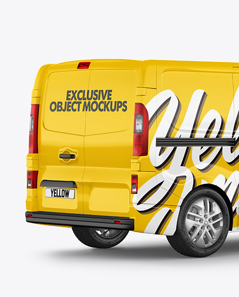 Panel Van Mockup - Back Half Side View