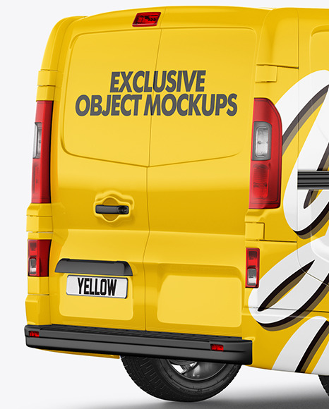 Panel Van Mockup - Back Half Side View