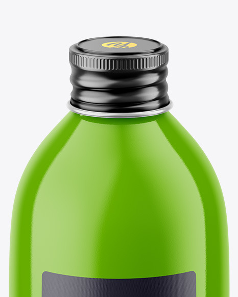 Glossy Bottle with Glossy Label Mockup