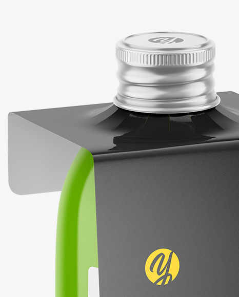 Glossy Bottle with Glossy Label Mockup