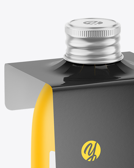 Matte Bottle with Glossy Label Mockup