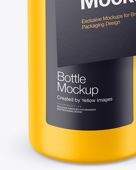 Matte Bottle with Glossy Label Mockup