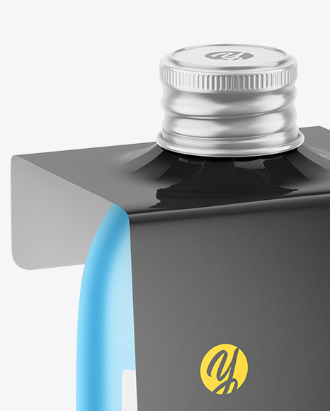 Metallic Bottle with Glossy Label Mockup