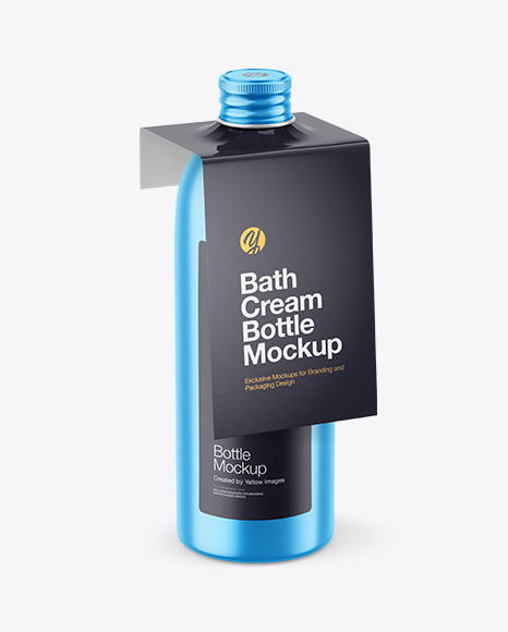 Metallic Bottle with Glossy Label Mockup