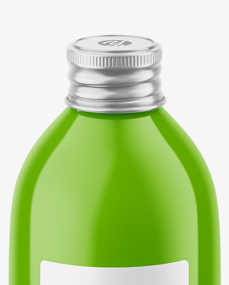 Glossy Bottle with Paper Label Mockup