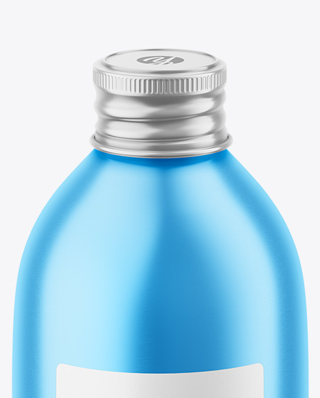 Metallic Bottle with Paper Label Mockup