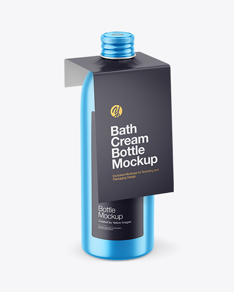 Metallic Bottle with Paper Label Mockup