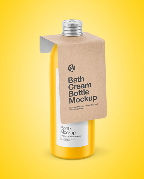 Matte Bottle with Kraft Label Mockup