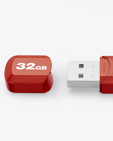 Plastic USB Flash Drive Mockup