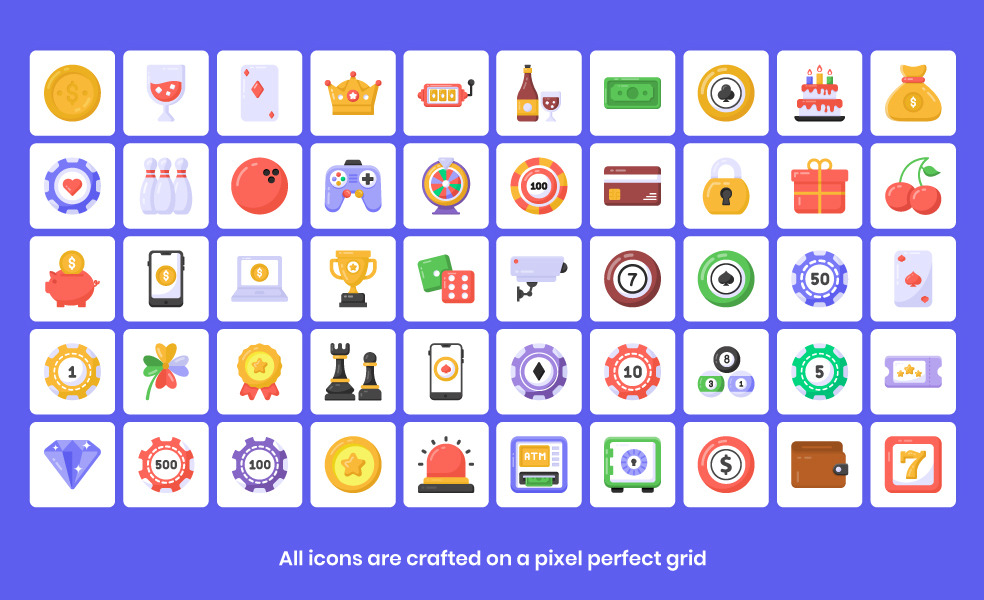 165 Flat Casino Icons