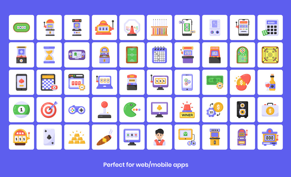 165 Flat Casino Icons