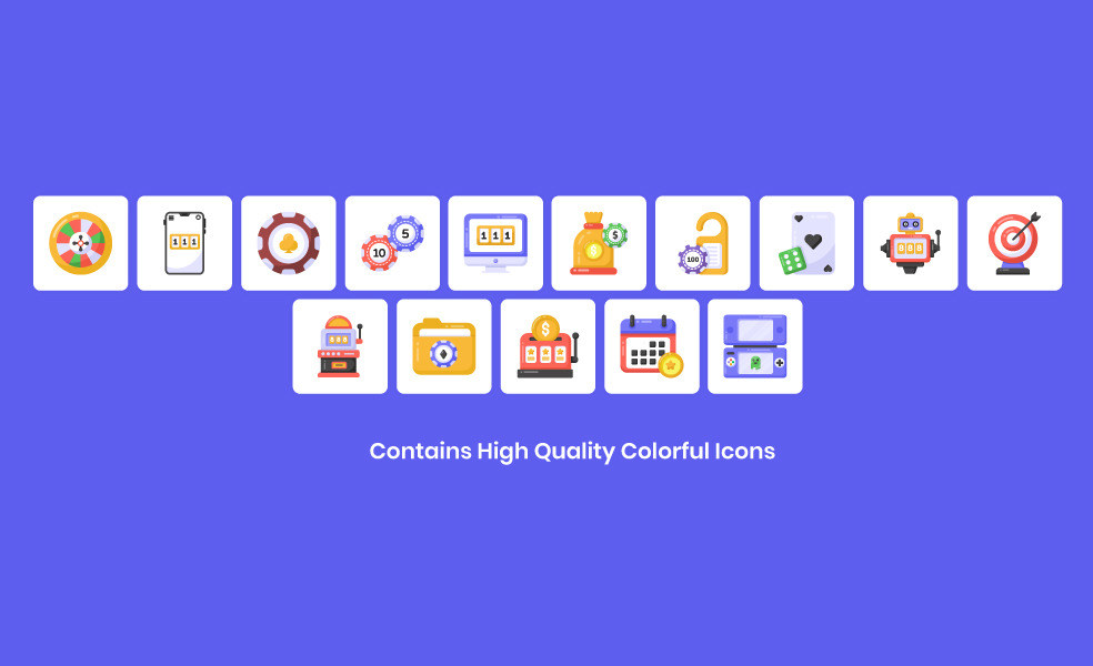 165 Flat Casino Icons