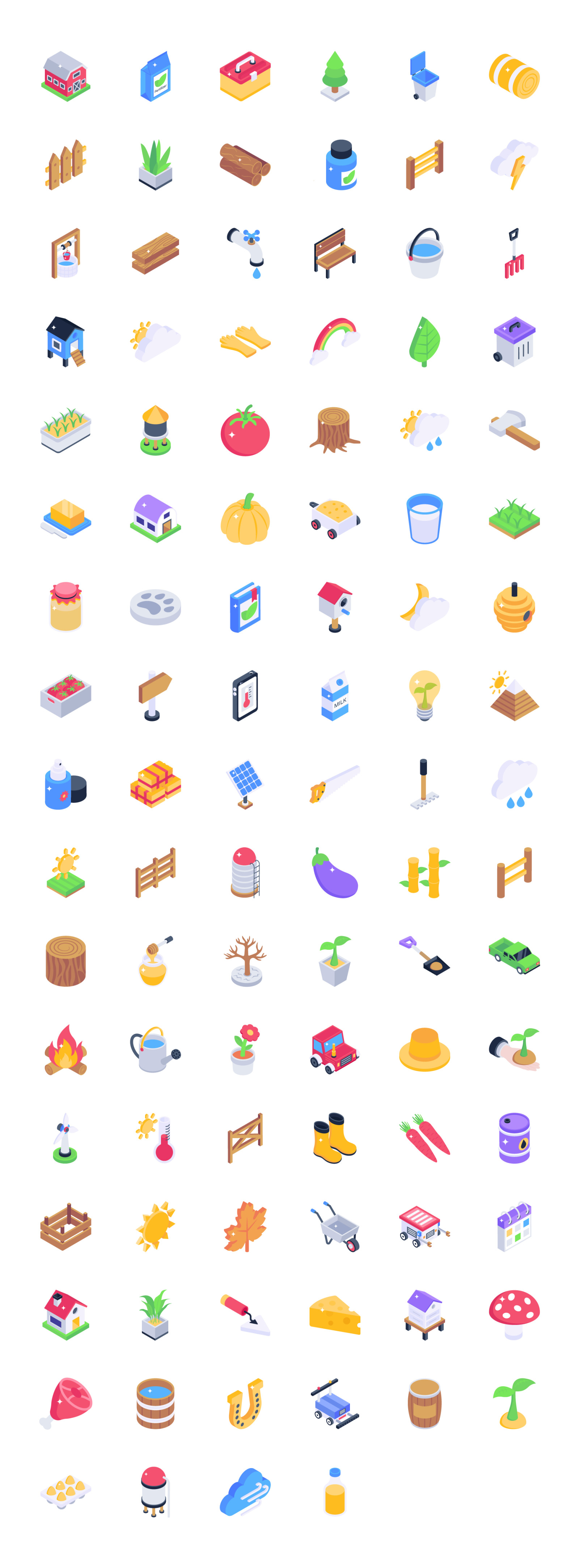 100 Isometric Farm Icons 100 Isometric Farm Icons