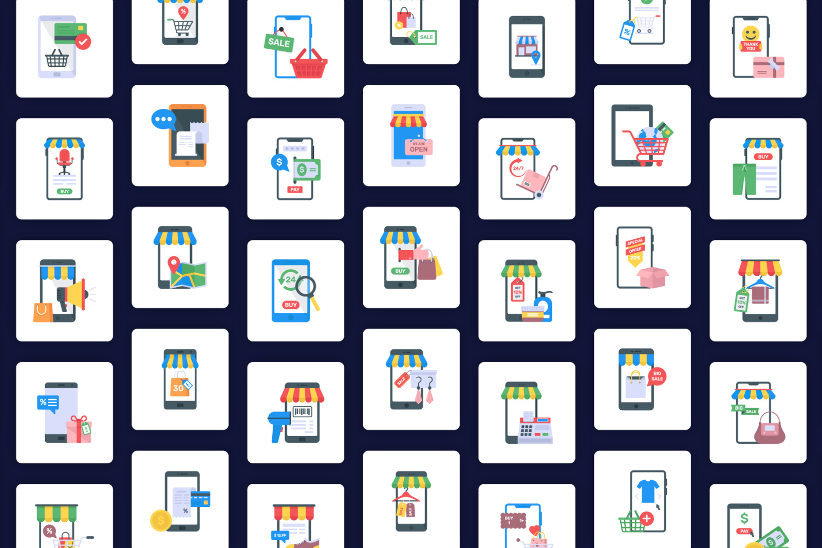 50 Mobile Shopping Icons 50 Mobile Shopping Icons
