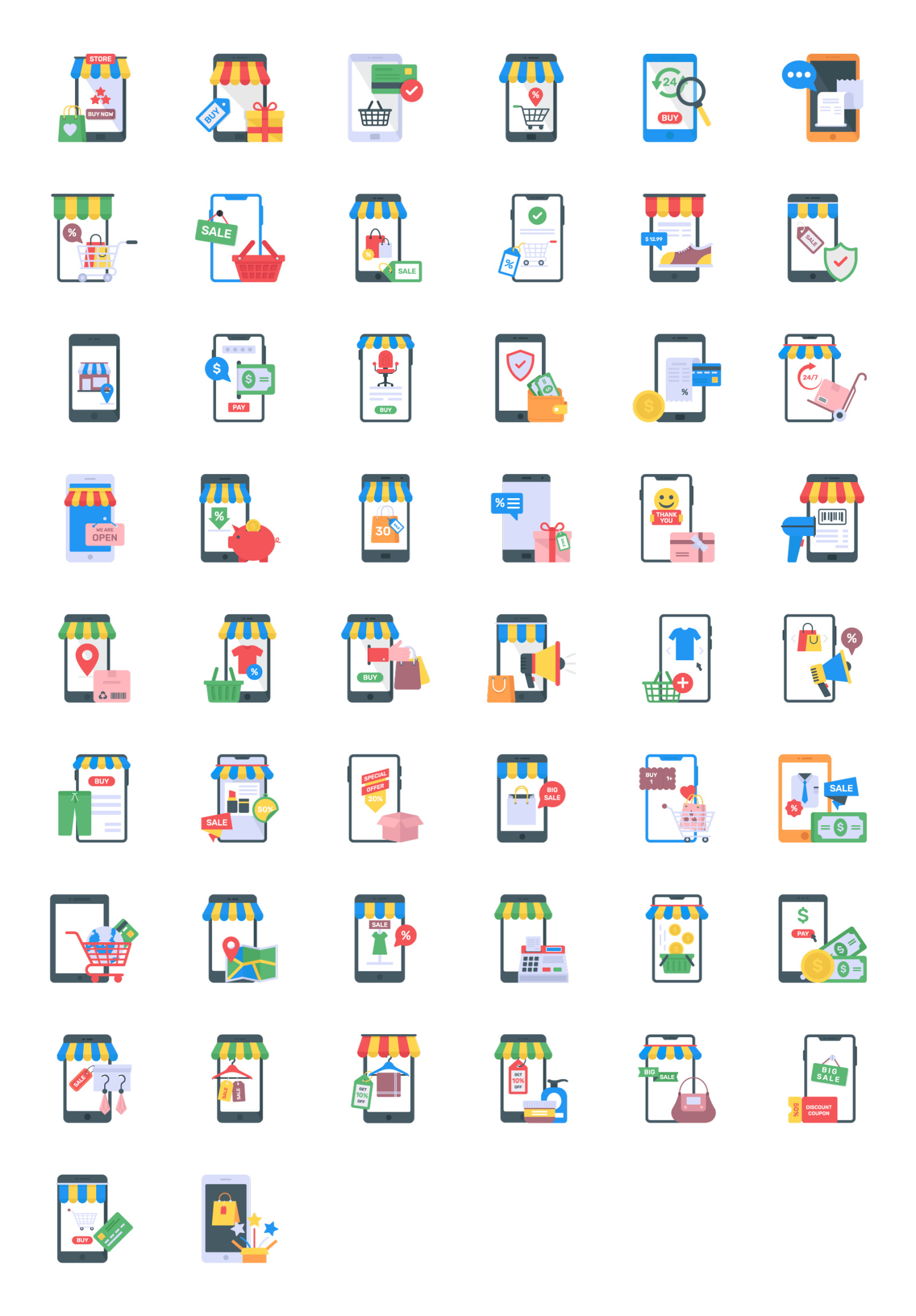 50 Mobile Shopping Icons 50 Mobile Shopping Icons