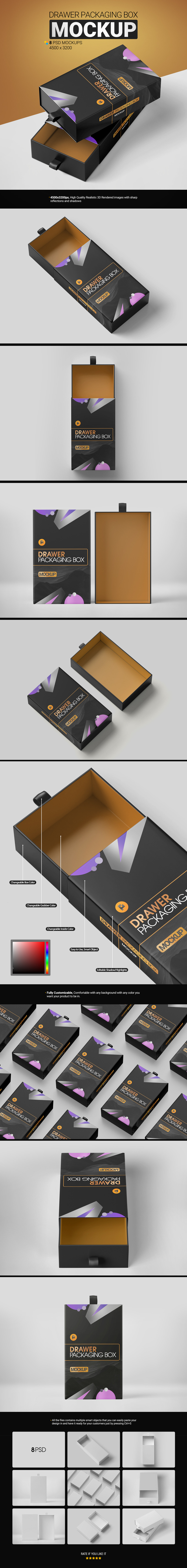 Drawer Package Box Mockup