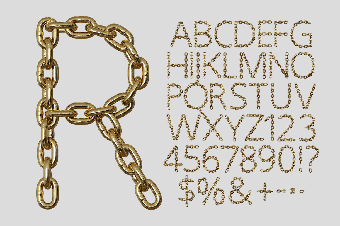Gold Chain Font Gold Chain Font