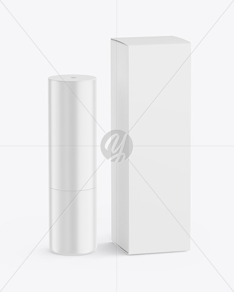 Matte Lipstick Tube w/ Box Mockup