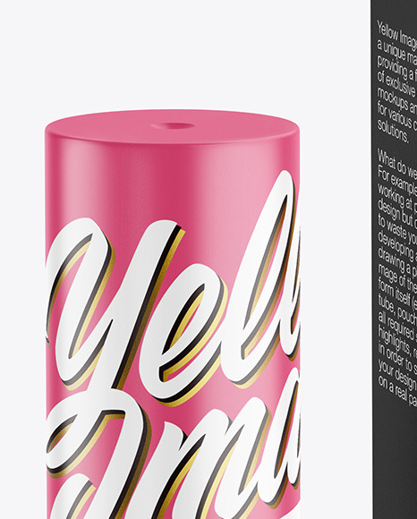 Matte Lipstick Tube w/ Box Mockup