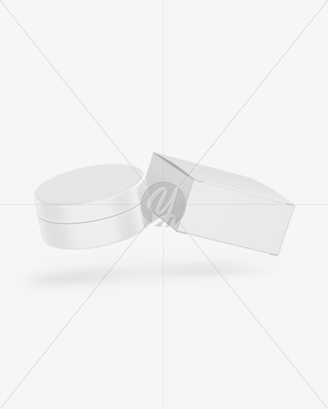 Box with Cosmetic Jar Mockup