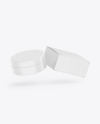 Box with Cosmetic Jar Mockup