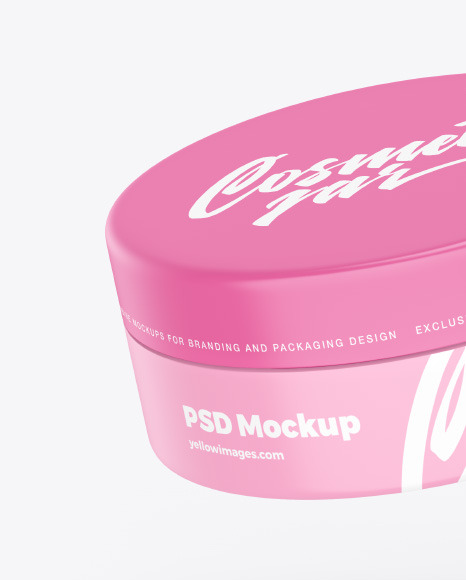 Box with Cosmetic Jar Mockup