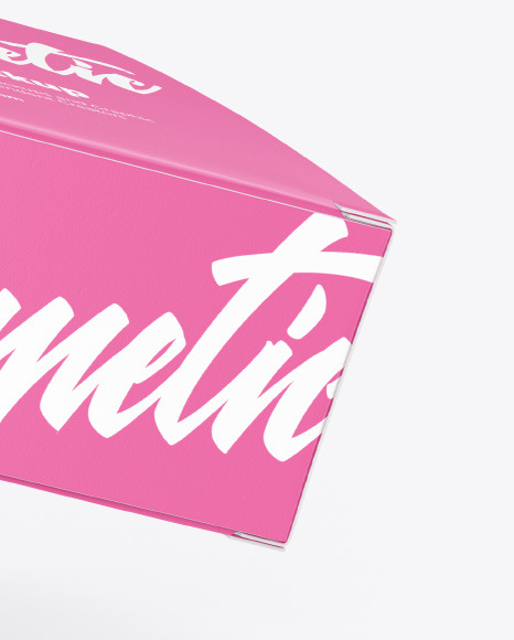Box with Cosmetic Jar Mockup