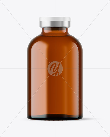 Amber Glass Medical Bottle Mockup