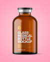 Amber Glass Medical Bottle Mockup