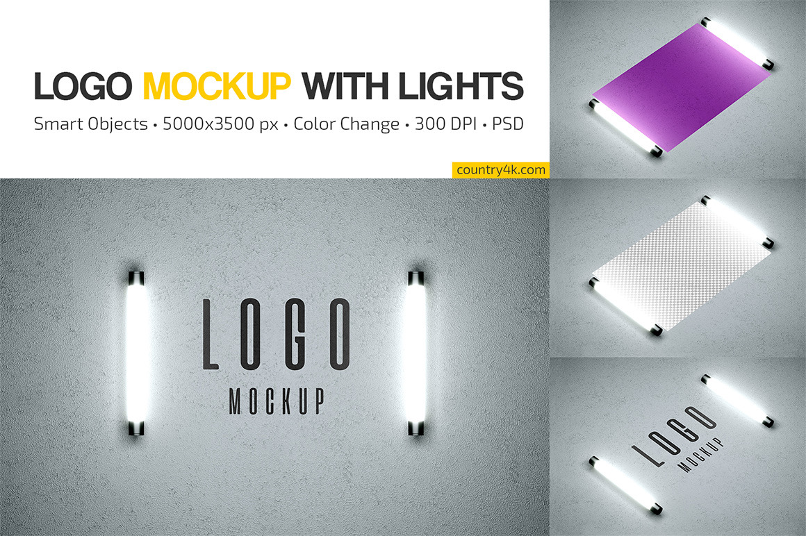 Logo Mockup with Lights Logo Mockup with Lights