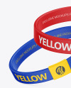 Two Textile Fabric Wristbands Mockup